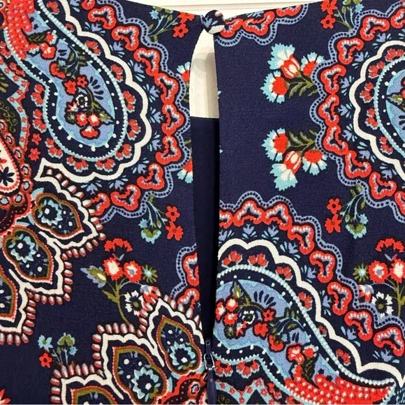 New! Boden Blue Botanic Paisley Smocked Cuff Midi Dress Size 12R 36068 - Picture 6 of 16